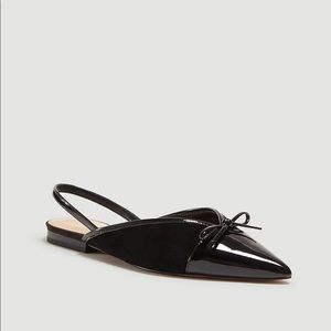 Suede sling back flats